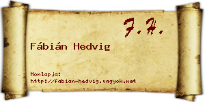 Fábián Hedvig névjegykártya